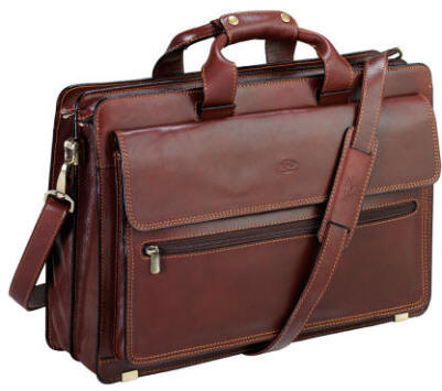 3 gusset leather briefcase